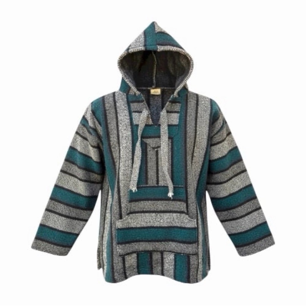 Classic Mexican Baja Poncho Hoodie size:‎ Adult LARGE